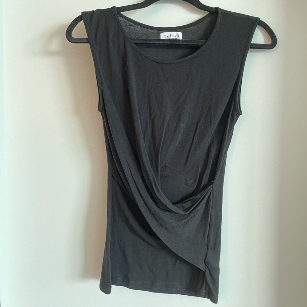 Cotton Knit Tank with Crisscross/Layered Material